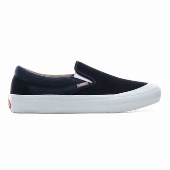 Férfi Vans Twill Slip-On Pro Tornacipő VA0874562 Kék